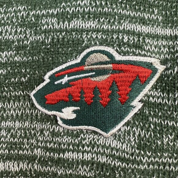 Minnesota Wild Old Time Hockey Knitted 1/4 Zip Sweater Mock Neck Size M NHL - Picture 4 of 8